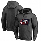Men's Customized Columbus Blue Jackets Dark Gray All Stitched Pullover Hoodie,baseball caps,new era cap wholesale,wholesale hats